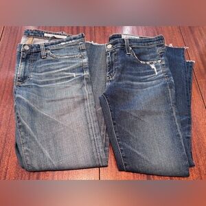 Lot of 2 AG Adriano Goldschmied Skinny Jeans Sz 27
